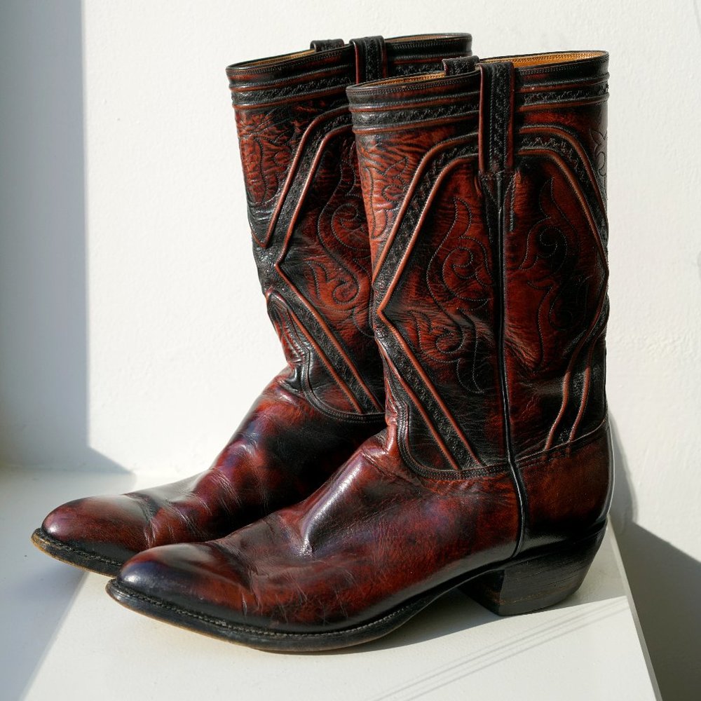 Lucchese San Antonio 7106 Cherry Cowboy Boot Size 13D